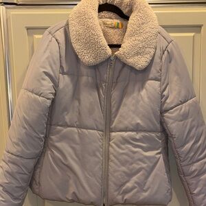 True Grit Dry Goods Vintage Sherpa Jacket with Cream and Gray Accents